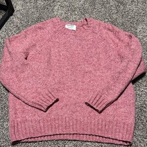 Old Navy Women's Heathered Pink Crew Neck Sweater